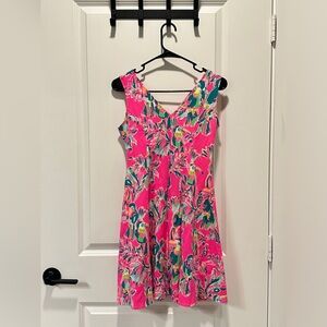 Dahlia Dragonfruit Toucan Dress XS